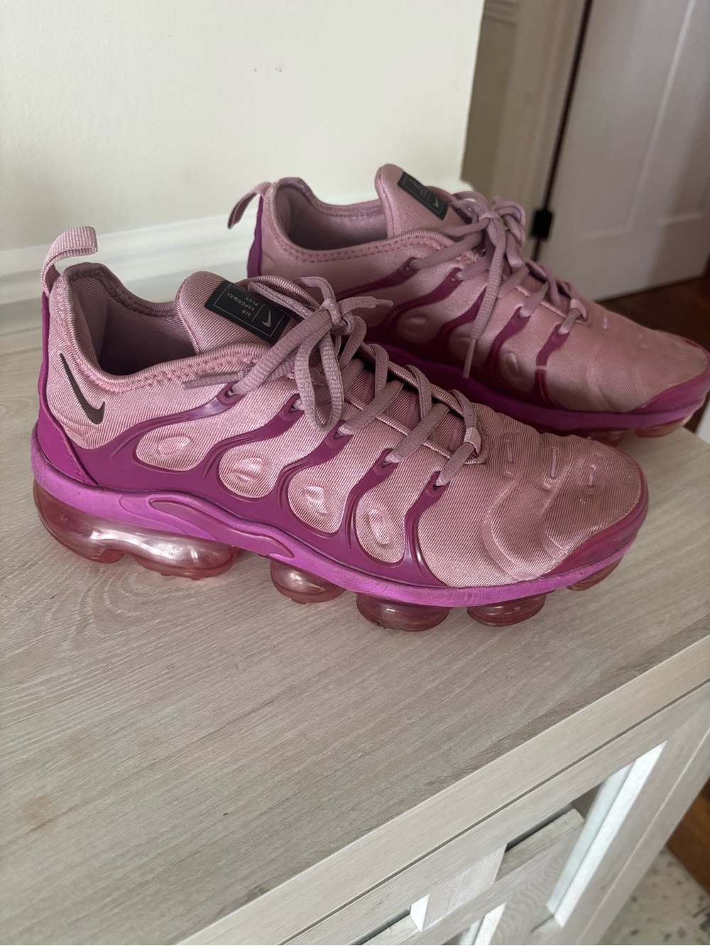 Nike Women’s Pink and Magenta Air VaporMax-Style Athletic Sneakers